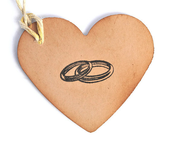 100 Wedding Wish Tags. / Wedding Wish Tree Tags / Favor Embellishment / Rings / Wedding Bands / Labels / Wedding Decor / Heart / Kraft