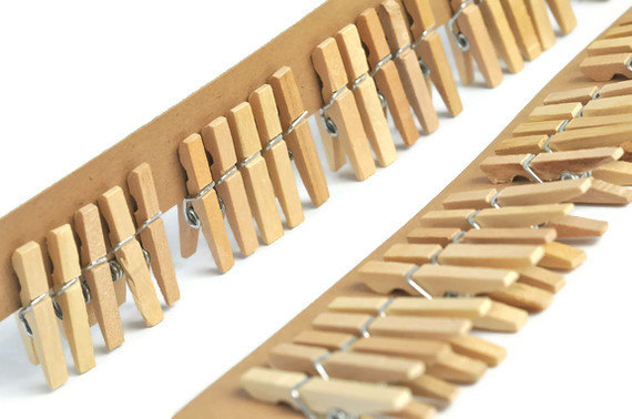 Mini Clothespins . Natural Pegs . 25 Plain Scrapbooking Clips . 1 Inch . Crafts . Home Decor . Tag . Beige . Miniature . Small